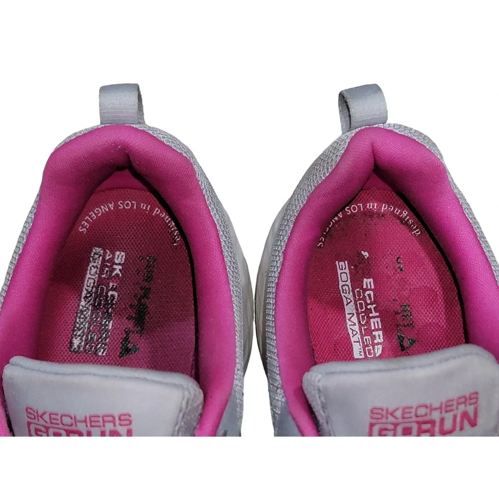 Skechers Go Run Lite Women's Grey Pink Athleisure Running Shoe 129423 Sz 10 M
